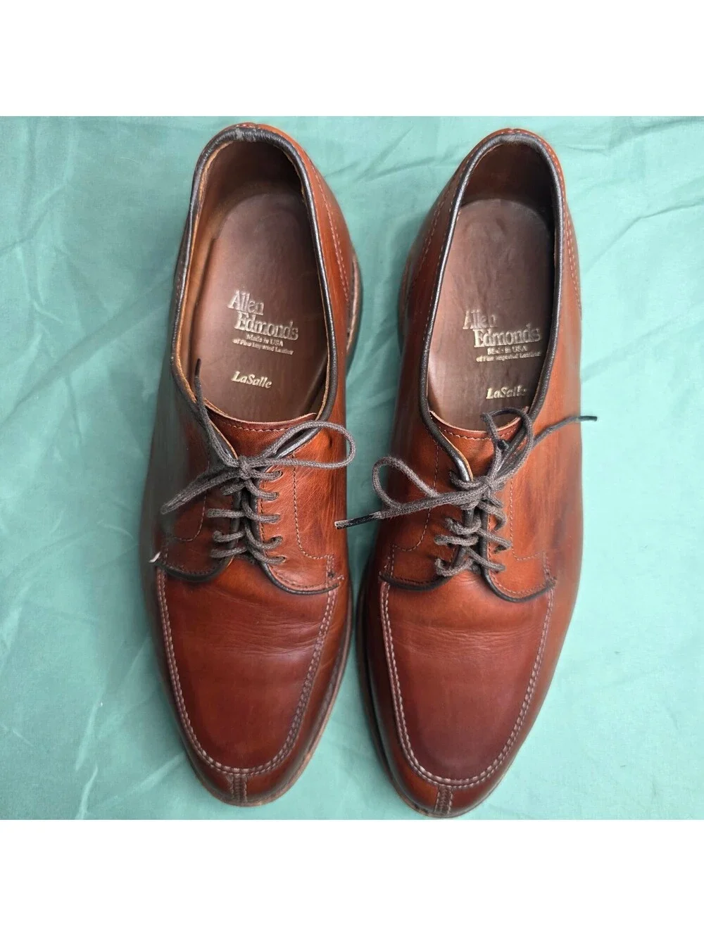 Allen Edmonds LaSalle Brown Leather Lace-Up Derby Round Toe Men's US Sz 8.4398